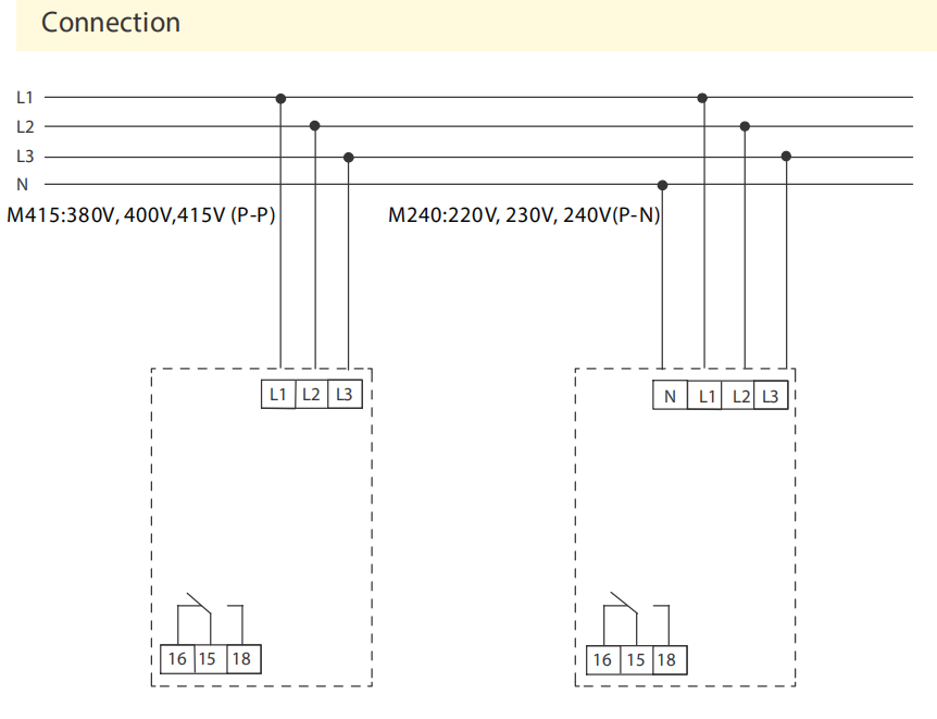 DV2-3SM415 Relays LCD Display Relays Three Phase Loss Phase Reversal Phase Asymmetry Voltage Protecter 415V