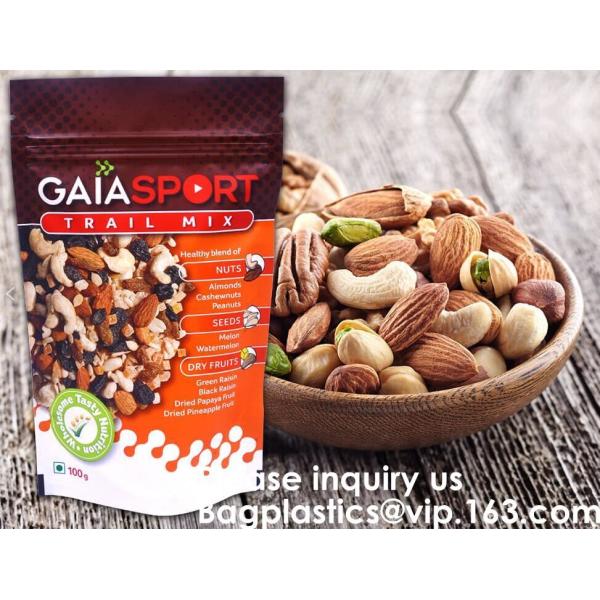 BIODEGRADABLE SUP POUCH CHOCOLATE/ ENERGY BAR PACKING MMJ CLEAR 3-SIDED SEAL WITH ZIPPER & EURO SLOT ULTRA CLEAR STAND U