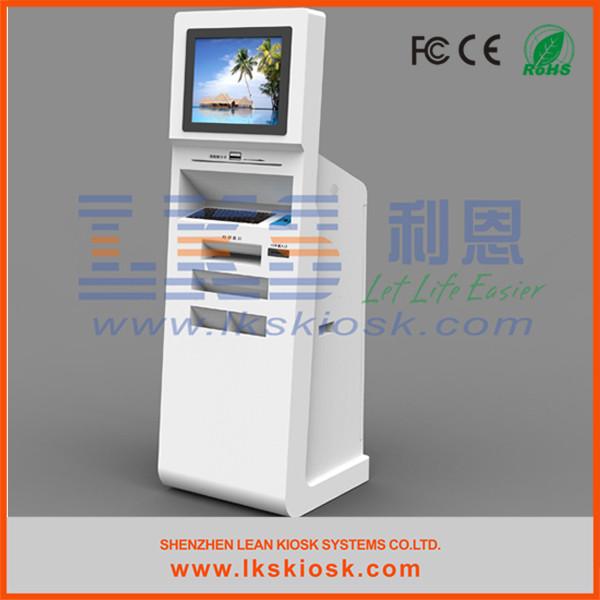 Quality Computer PC Kiosk Stand Check In Ticketing Information Kiosk With A4 printer for sale
