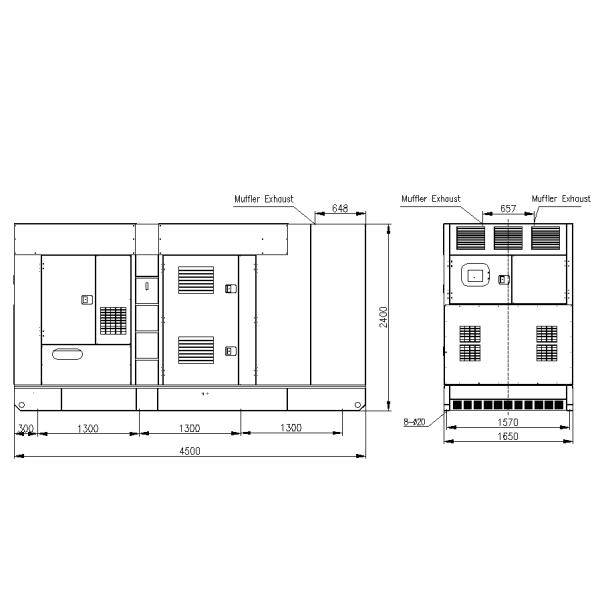 Waterproof and Soundproof Diesel Generator Set Powered by Doosan Engine DP180LB for Continue Working