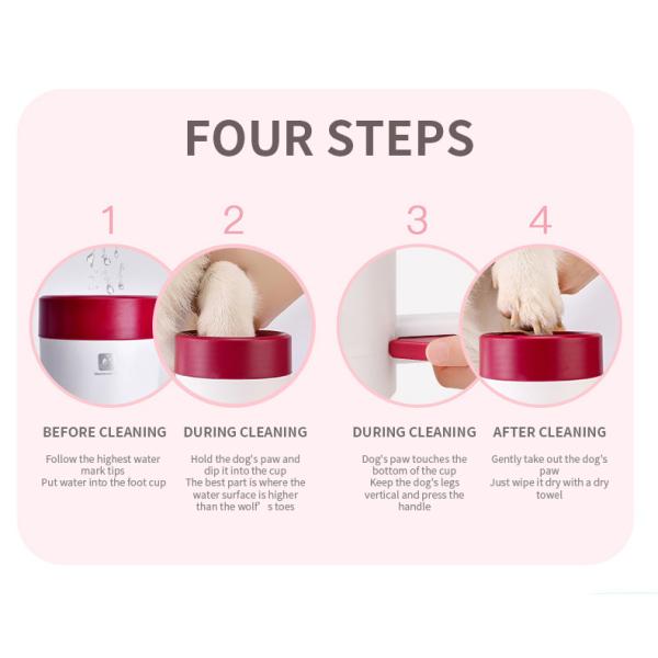 Pink Dog Foot Washer Silicone Puppy Paw Cleaner Automatic Dog Paw Cleaner