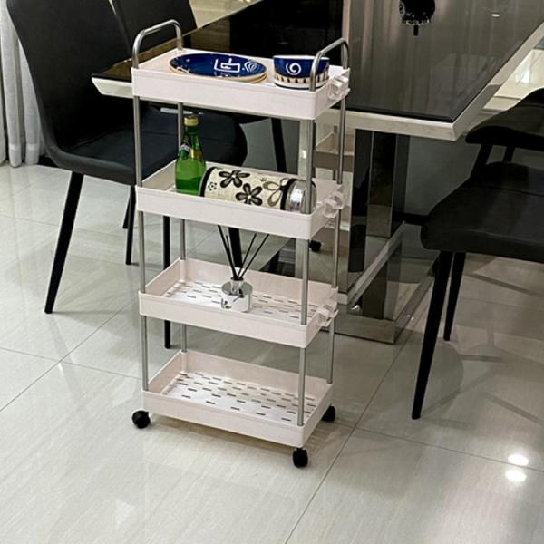 Quality Thickened Bathroom Storage Carts With Lockable Wheels Movable Lightweight 0.7kg for sale
