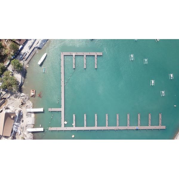 Aluminum Alloy Floating Boat Dock Durability Floating Pontoon walkway With Fenders Cleats WPC Decking LLDPE Floaters