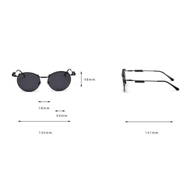 Spring Shape Shades 145MM Plain Lens Glasses Unisex Sunglasses Unique Metal Frame