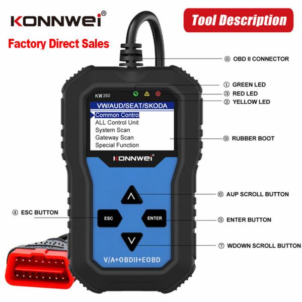 VAG Fault Code Reader Scanner Diagnostic Tool 2" LCD screen VW Volkawagen Audi