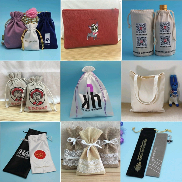 Custom Printed Non Woven Satin Strings Drawstring Dust Bag