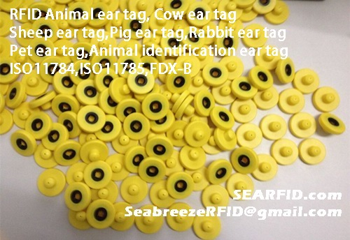 RFID animal ear tag, Cow, Sheep, Pig, Rabbit, Pet ear tag, Animal identification ear tag, ISO11784, ISO11785, FDX-B