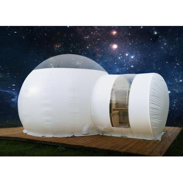 Outdoor 5m Clear Top Resort Inflatable Bubble Camping Tent With Steel Frame Capsule Tunnel For Glamping