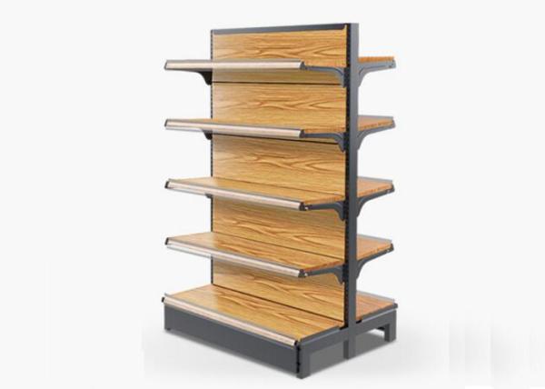 Quality Customized Size MDF Supermarket Display Racks , Grocery Store Display Shelves for sale