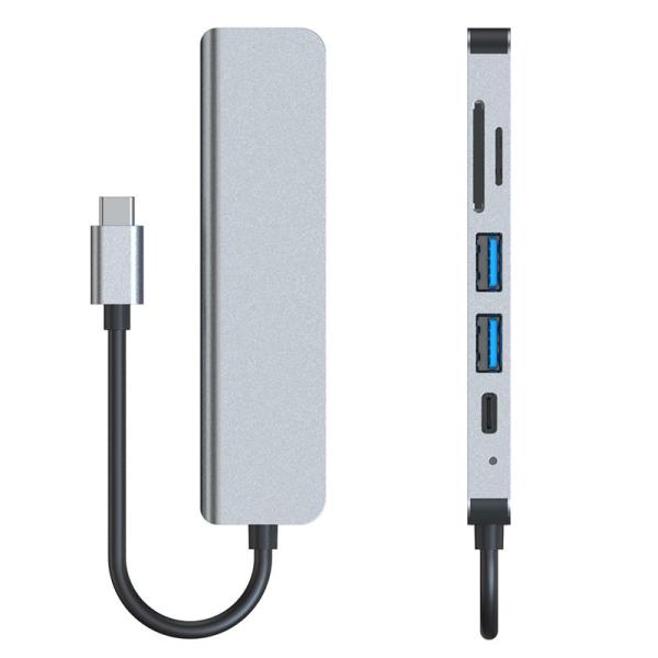 Quality 6 Port Multi Type C Hub Hdmi USB 3.0 PD TF SD Docking Station for sale