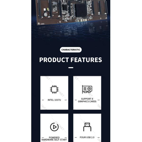 8 graphics card GPU Mining Motherboard Straight Plug 847 65MM Card Slot Large ETH