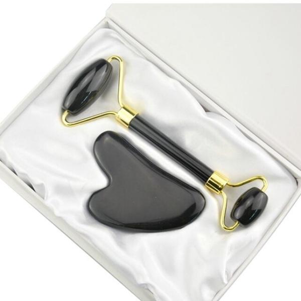 Skin Tightening Black Obsidian Face Jade Roller