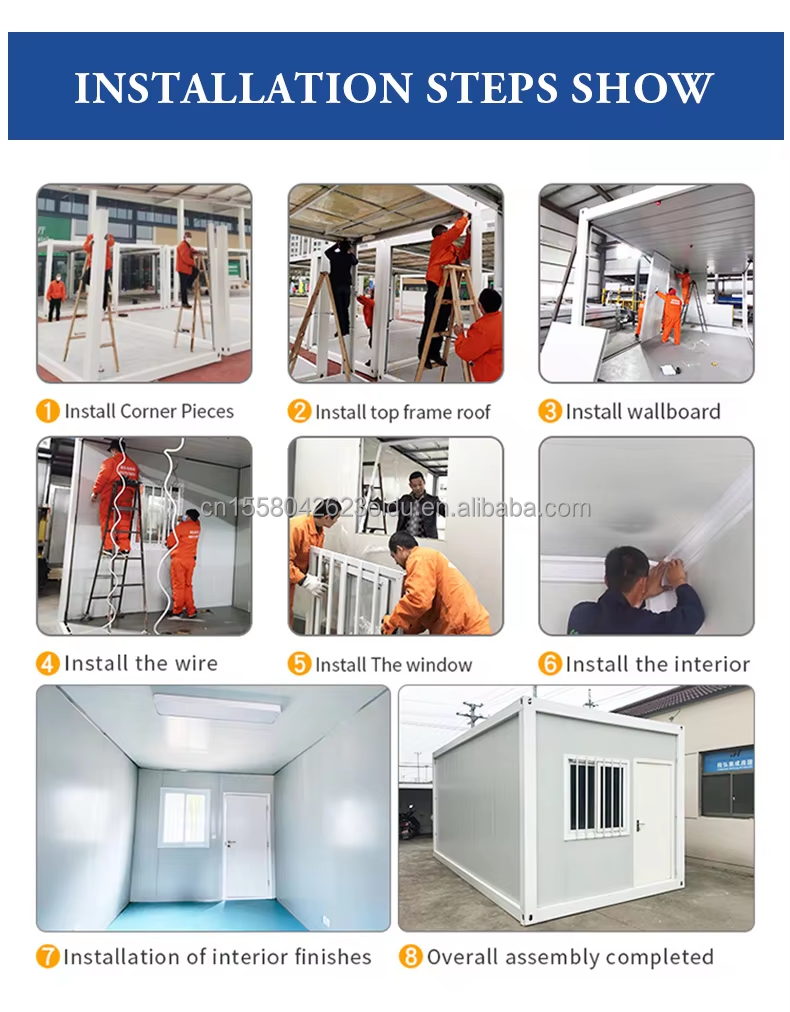 Customized Color 20ft 40ft Foldable Prefab Modular Mobile Home Modern Design Portable Container House for Chinese Trade