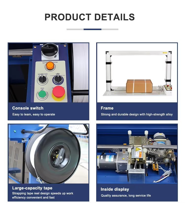Automatic Strapping Machine 800*600mm Tunnel Wrapping Machine Durable High Table Baling Carton Box For Warehouse