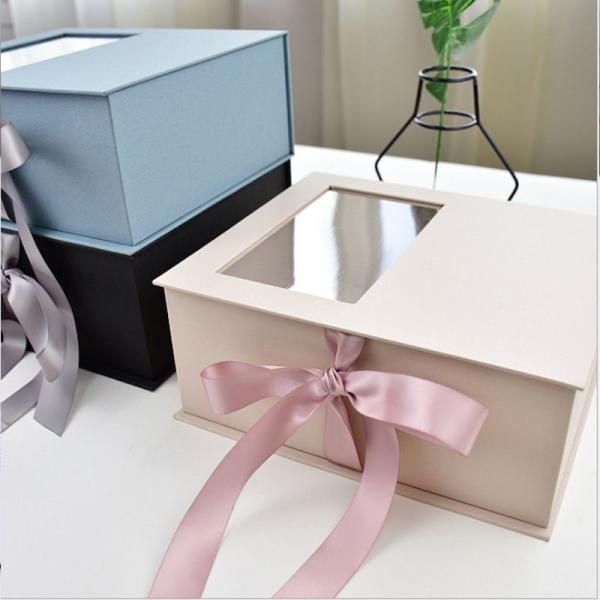 China Wholesale Custom Luxury Large Big Gift Box, Magnetic Paper Ribbon Closure Foldable Packaging Gift Box