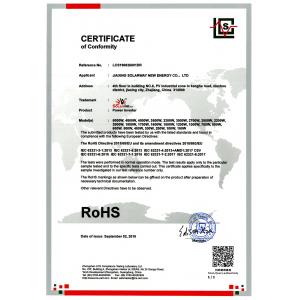 Jiaxing Solarway New Energy Co.,ltd. Certifications