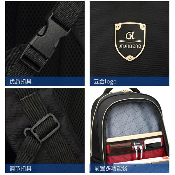 Preppy Style Black Laptop Backpack One Main Compartment One Zipper Pocket