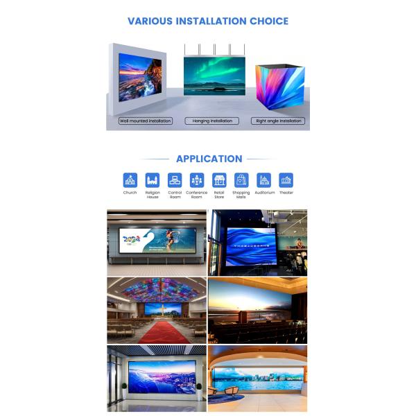 Aluminum Cabinet Indoor LED Screen P1.56 P1.95 P2.5 P2.6 P2.9 P3.91, 500x250/750x250/1000x250mm for Exhibitions & Retail Displays