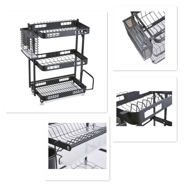 33CM Dish Drying Rack Stainless Steel 201 Drainboard Utensil Holder For Plates Bowls Kitchen