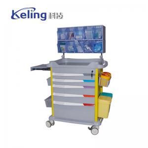 China ABS Integrated Medical Crash Cart Emergency Height Adjustable Medical Trolley Cart on sale
