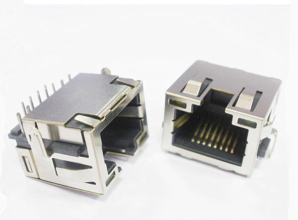 Quality RJ45 Modular Jack,Shielded, THT,Reflow Soldering, LED for sale