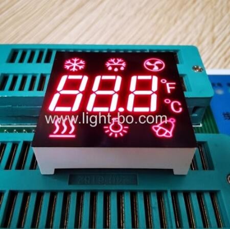 Ultra Red Customized Triple Digit 7 Segment LED Display Common Anode For Refrigerator Control