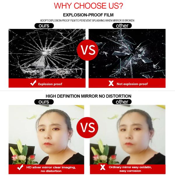 Home Decor Full Length Floor Mirror with Aluninium Alloy Frame and Gold Arch Stand