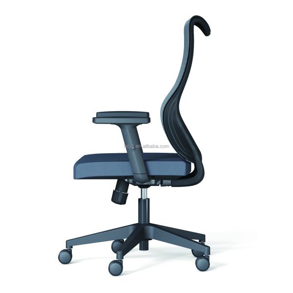 Adjustable Armrest Swivel Office Chair for Staff Conference Room Mid Back Mesh Design