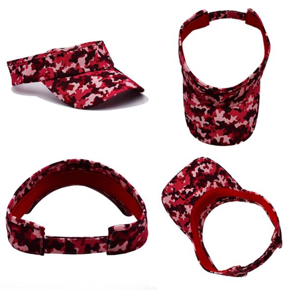 BSCI Adjustable Beach Sun Visor Hat Custom Digital Printing Camouflage Sports Golf Cap