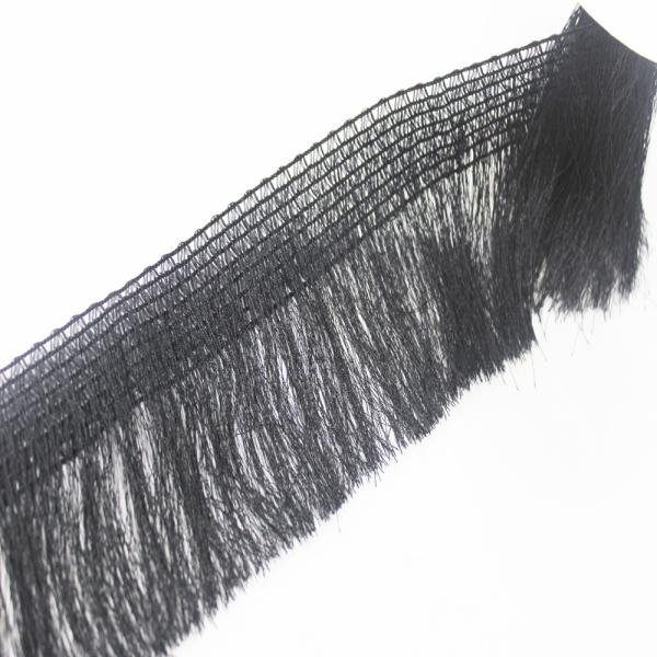 Black 4.5cm Multi Layer Nylon Fringe Tassel Trim