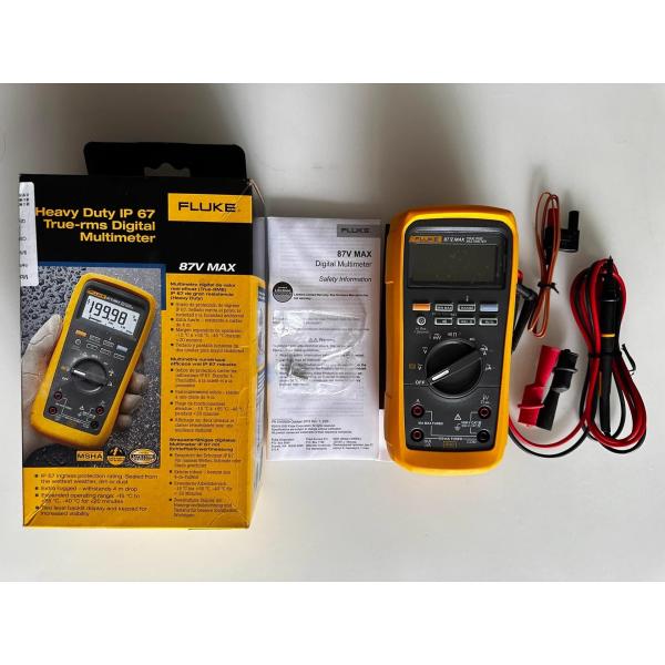 Industrial True-RMS Fluke 87V MAX Multimeter IP67 4 m Drop CAT IV 600 V / CAT III 1000V /1000V 10A, 19999 Count