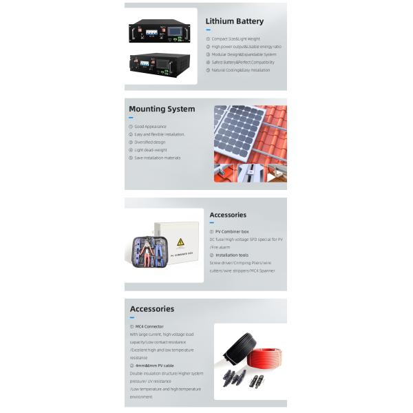 Home Power Solar Panel Power System Kit Roof Mounting 5KW 6KW 8KW 10KW