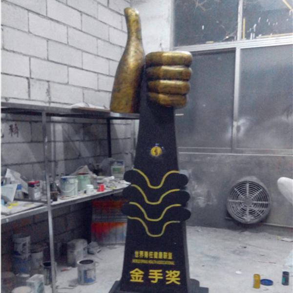 customize size party decoration large golden finger thrumb statue as decoration statue in shop/ mall /event