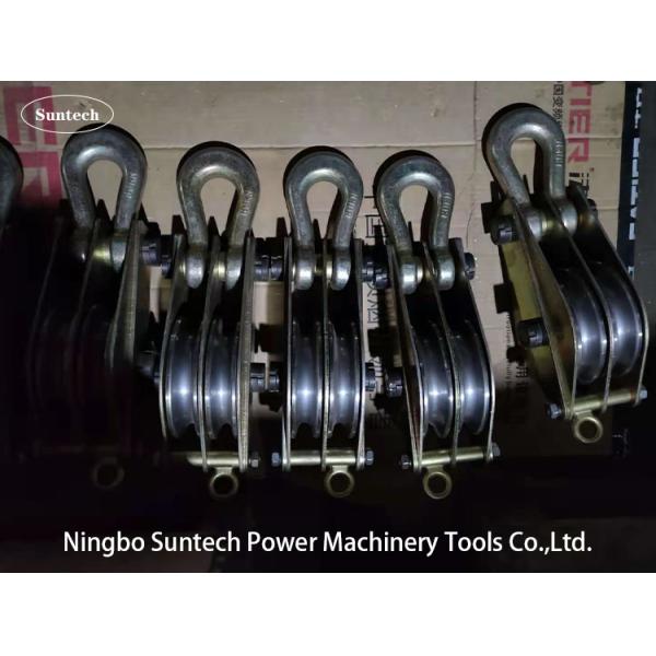 10KN Erect Line Tower Erection Tools Three Wheels Steel Hoisting Tackle