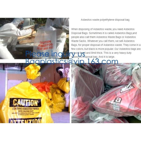 Disposal Asbestos Waste Bags ,Plastic Bags for Asbestos fibers,asbestos waste packaging plastic garbage bag BAGEASE PAC