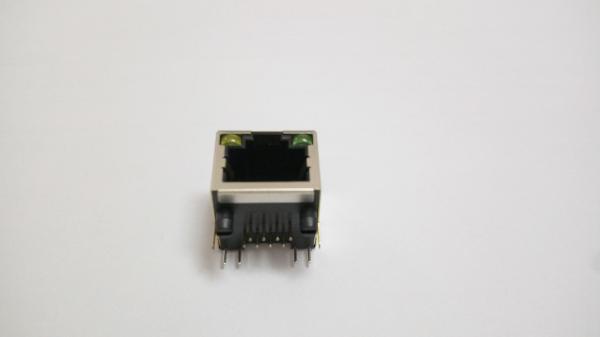 Quality 1x1 Port RJ45 Female Connector , Network Jack , Side Enter RJ45 With LED Jack for sale