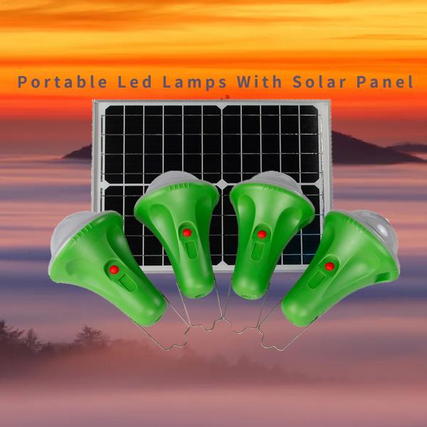 Quality 4*50PCS LED Solar Energy Kit Solar Led Home Lighting System With Phone Charging for sale