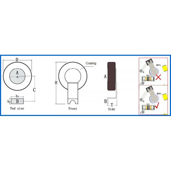 Disk Multilayer Surge Protection Varistor , 500A SMT SMD Varistor