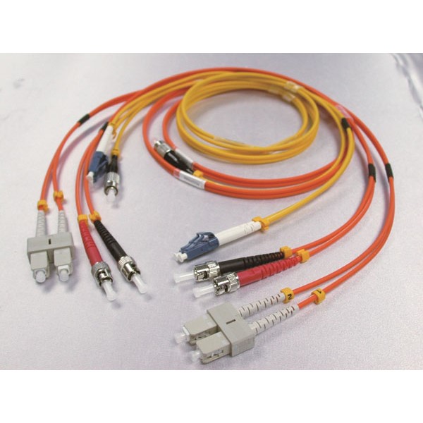 PVC Material Fiber Optic Patch Cord 10 Meter Length LC DX MM 2.0 Diameter For CATV