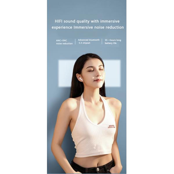 Private Mold Wireless HiFI Earbuds with Low Latency ANC ENC and Digital Display