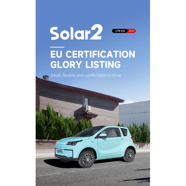 Solar Powered Car EEC 2 Doors L7e Blaval Auto Energy Electric Vehicle 850kg Curb Weight Pure Electric Solar Energy System