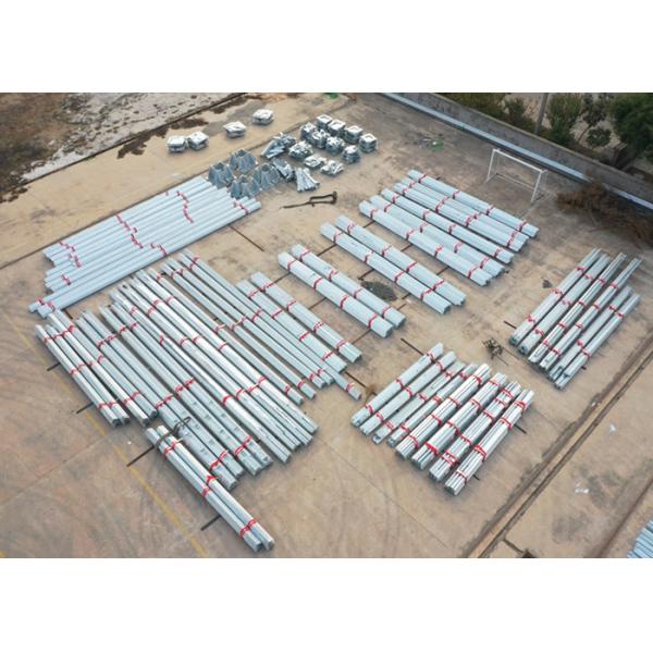 Hot Dip Galvanized Electrical Transmission Tower For Railway Traction Line