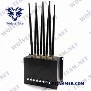 China 8 Bands 16W GSM CDMA GPS Desktop Signal Jammer 30m With AC Adapter on sale