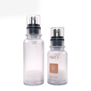 Wholesale 30ml 50ml Cylindrical Matte Clear Plastic Cosmetic Airless Serum Bottle with Pump from china suppliers