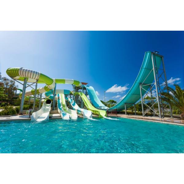 Commercial Children Water Fun Amusement Park with Fiberglass Water Slide Set