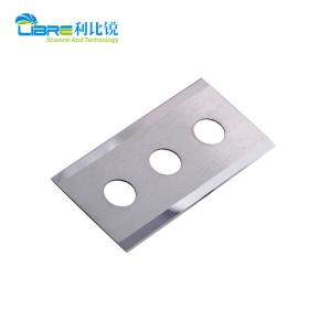 China 43x22x0.2mm Carbide Slotted Razor Blades Film Slitting Blade three Hole Double Edge on sale