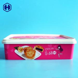 China Small IML Box Moon Biscuits Cheese Cake Plastic Container Anti - Scratch on sale