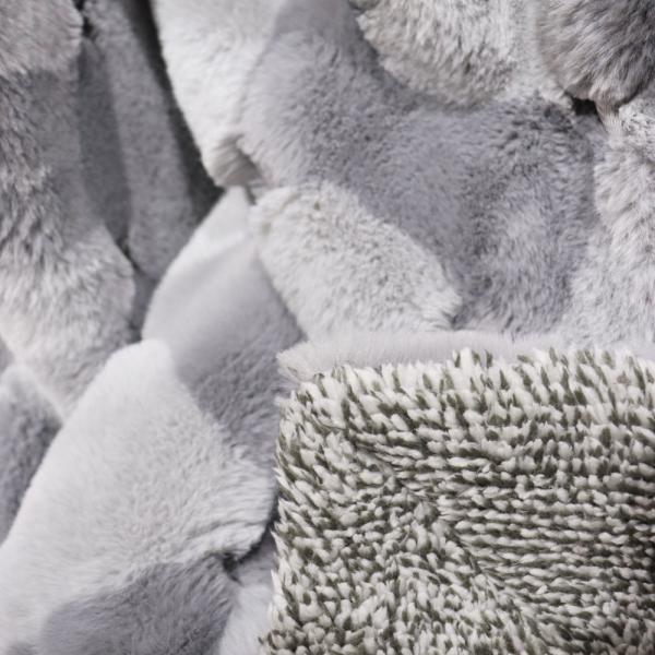 Polyester Lightweight Coral Fleece Blanket Faux Fur Blanket For Winter 320gsm