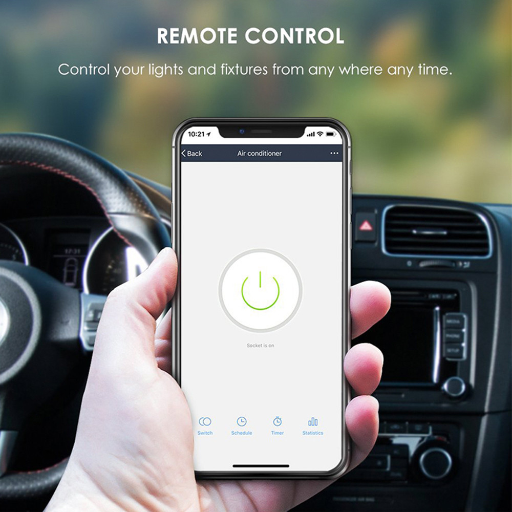 Smart WiFi Power Plug Outlet Socket with 2PCS USB Port App Control Timer Function Compatible with Amazon Alexa Google