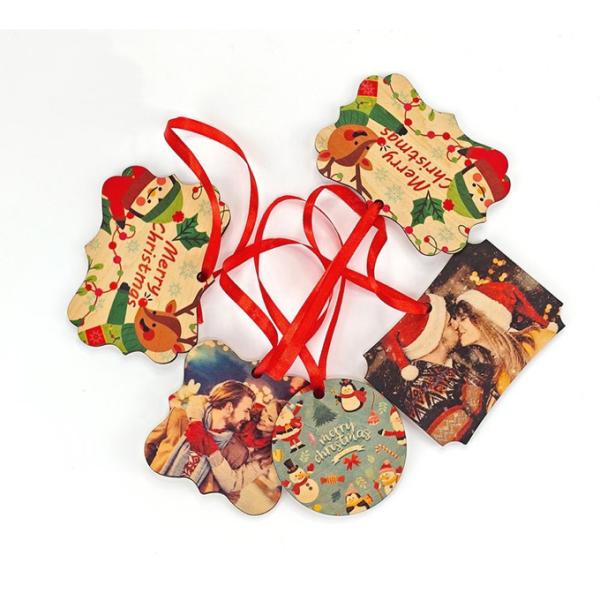 Customized Printing Sublimation Wooden Christmas Ornaments Decorations